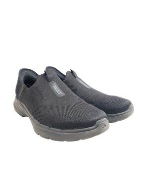 Skechers Womens Size 9 Wide Go Walk Hyper Pillars Black Slip-On Shoes